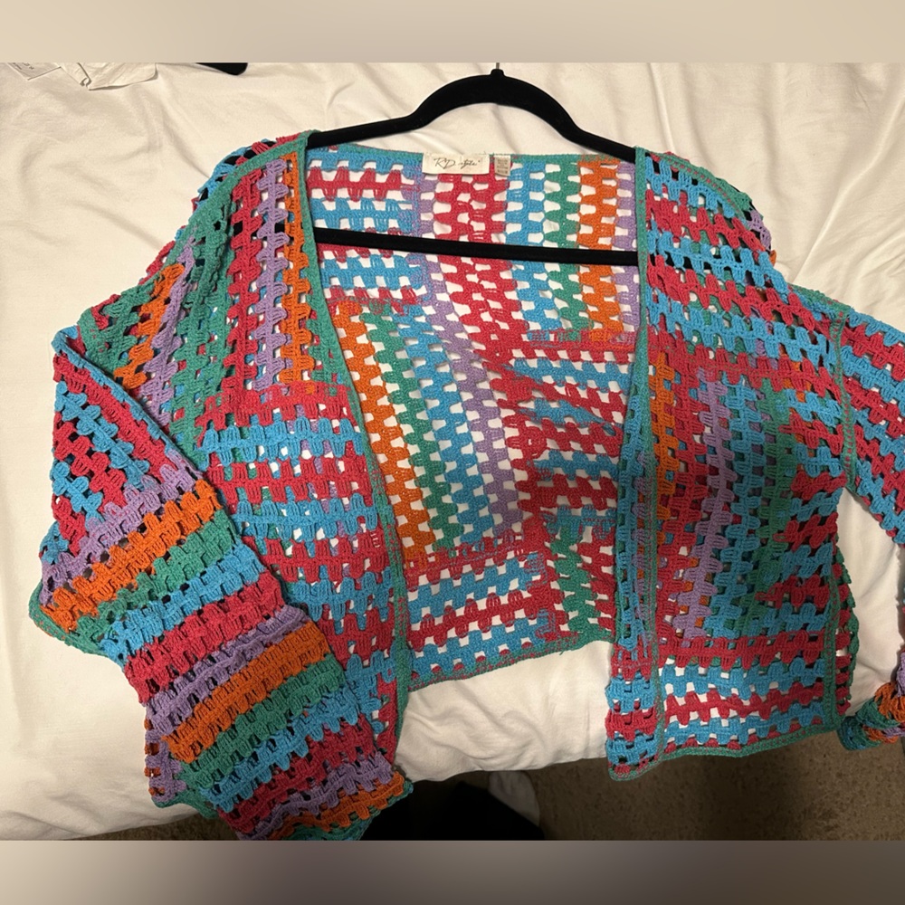 RD Style Multicolor Crochet Sweater